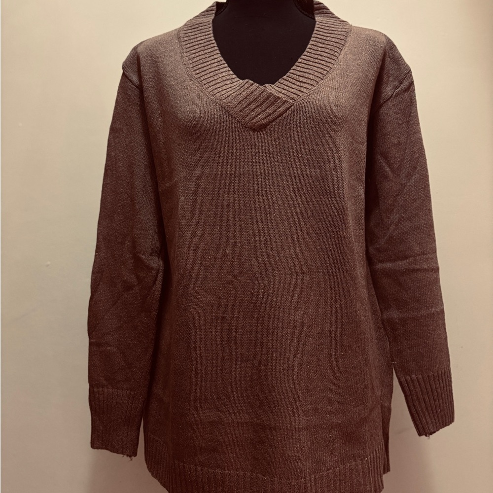 Femme Society V-Neck Brown Sweater